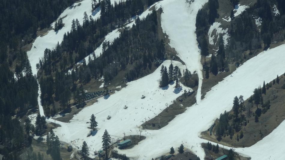Skiers at the Big Bear ski area.