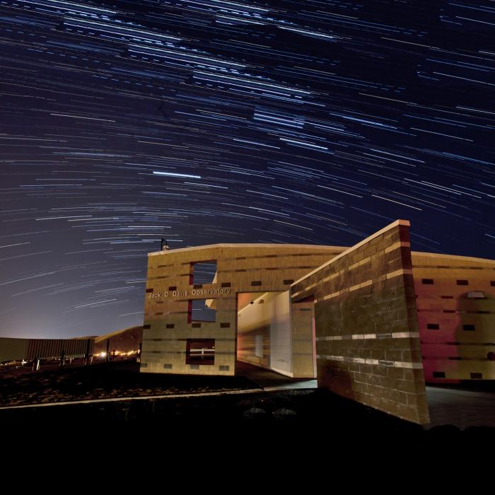 Jack C. Davis Observatory and movement of stars over 40 minutes.