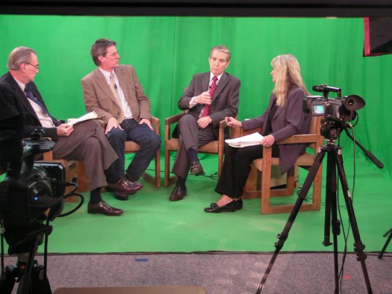 On the set of Capital CrossFire taped earlier this week.