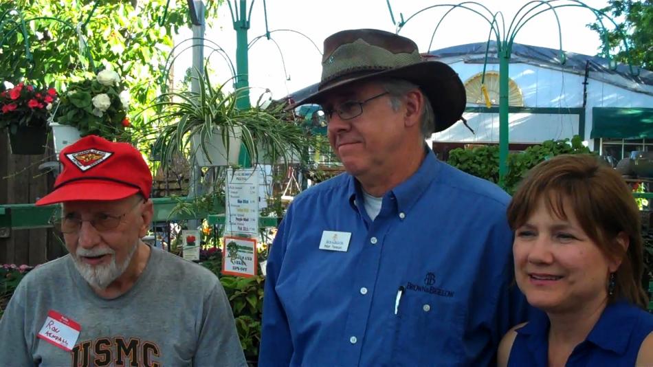Ron Kendall and Angie Smith with Peter Fishburn (center)