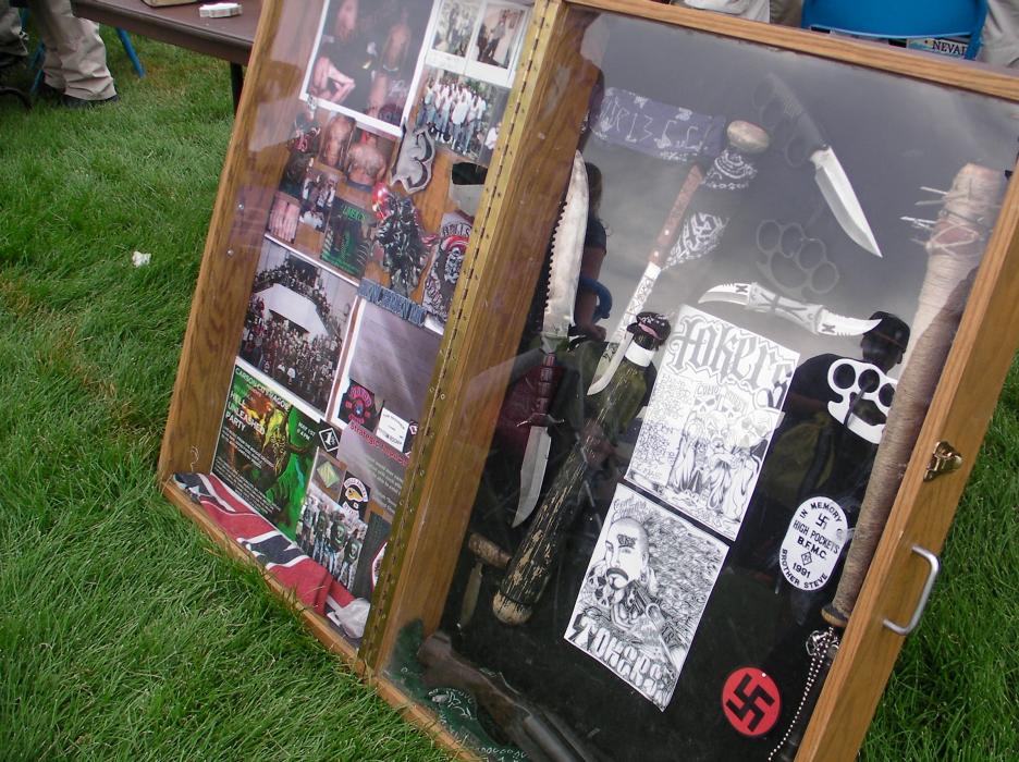 An information booth set up by the Carson City Sheriff's Office Special Enforcement Team.