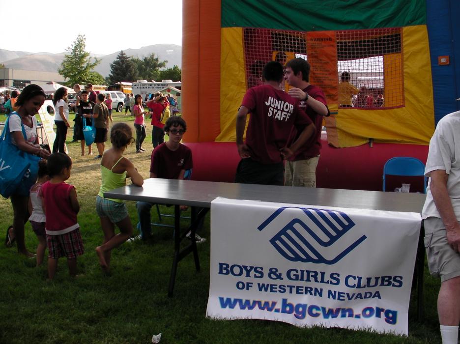 The Boys and Girls Club of Western Nevada arrived with a Bounce House.