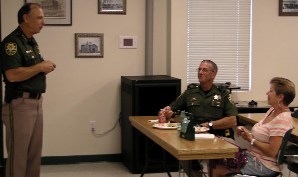 Sheriff Furlong, Dodds and Dodds sister Barb Hindelany.