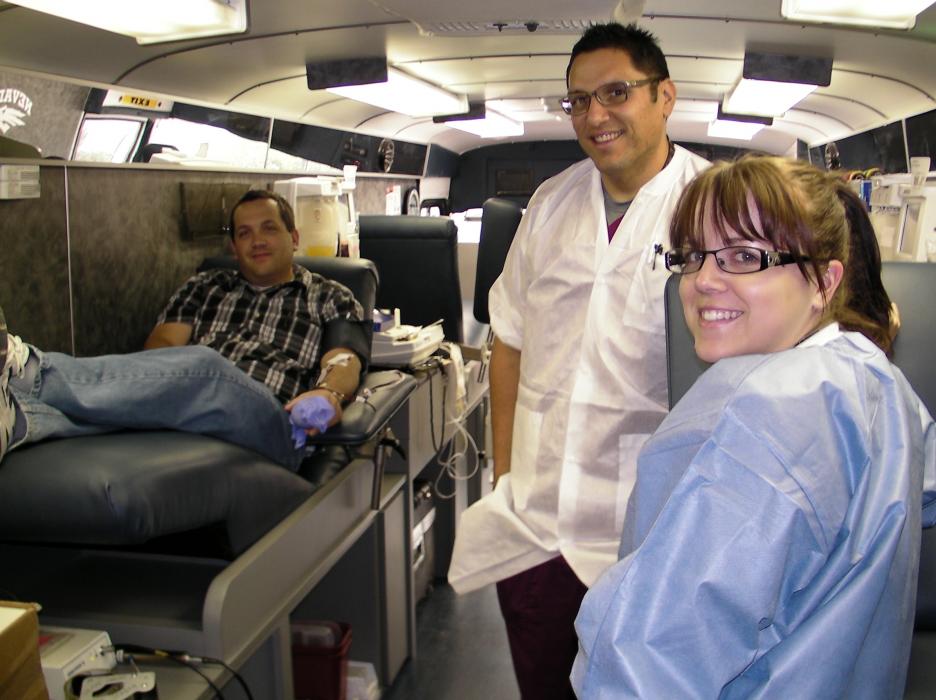Donor Scott Wilde, and UBS providers Octavio Parres and Brianne Dosreis.