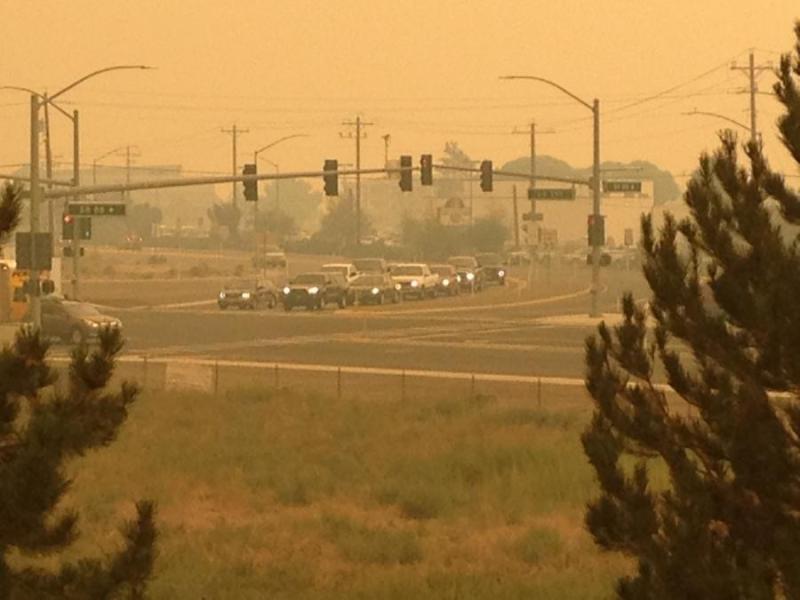 Smoke in Minden Thursday afternoon