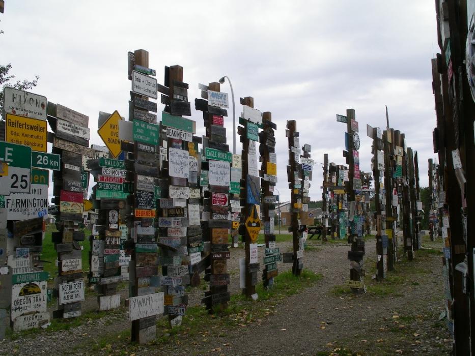 A tiny portion of the Sign Post Forest in Watson Lake, Yukon. Photo by Elaine Quilici