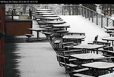 View from Mt. Rose base lodge webcam, Sept 25, 2013 - 6:31pm