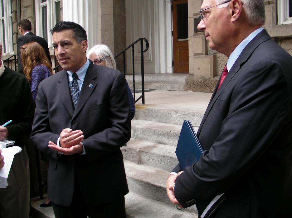 Gov. Sandoval and NNDA director Rob Hooper field questions.