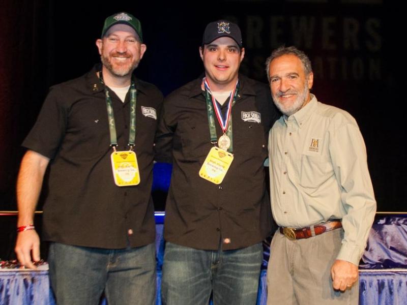 Awards Ceremony at the Great American Beer Festival. On the left is President Jim Phalan and in the middle is brewer Paul Young.