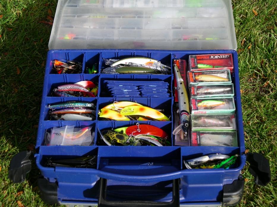 A compartment with lures used for trolling from a boat.  Photo by Elaine Quilici