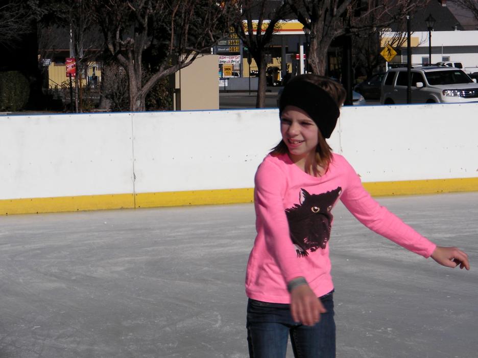 Alexandria Sharp of Carson City was the first skater on the ice Friday.