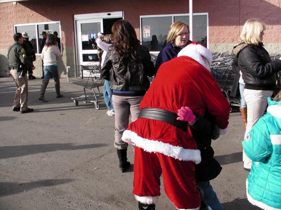 Santa provided plenty of hugs Tuesday at Walmart in Carson City.
