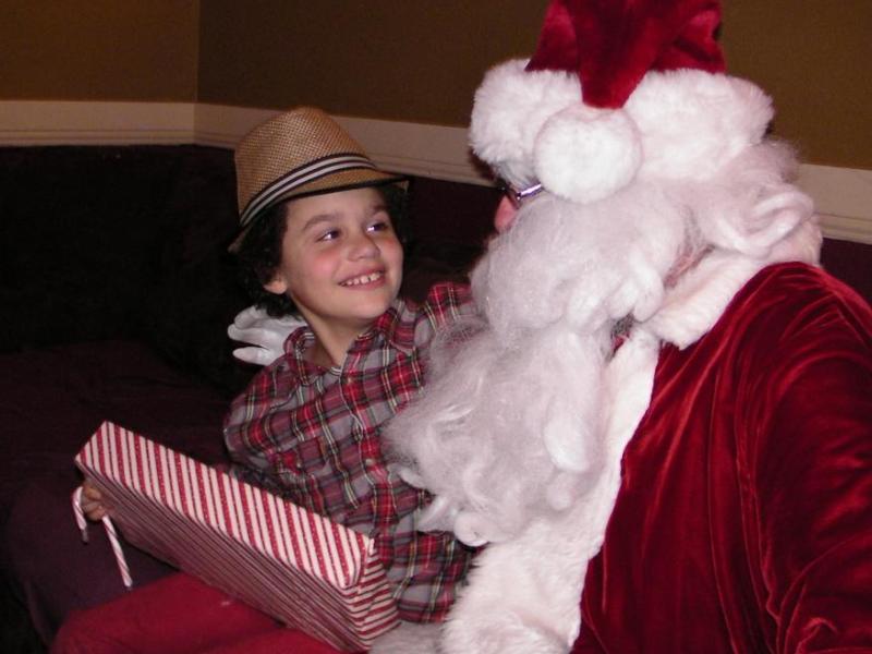 Santa's first visit was to the Lasca Wallace home.
