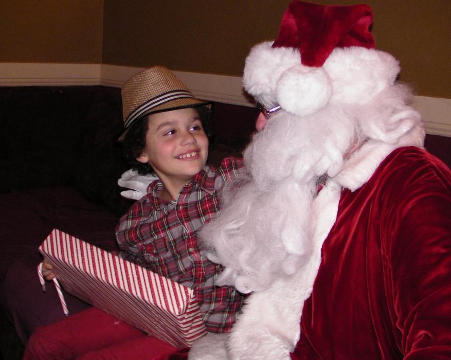 Santa's first visit was to the Lasca Wallace home.