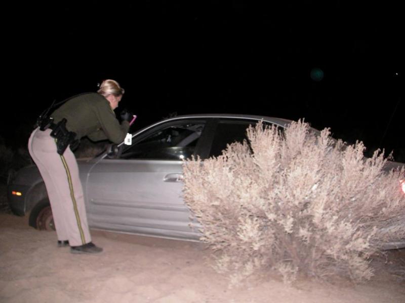 The suspect's vehicle at the scene where he became stuck.
