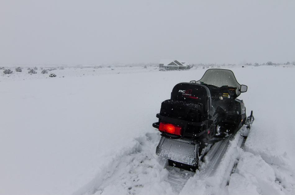 Jack Freer of Gardnerville sent us this photo with a note saying there's enough snow to break out his snowmobile.