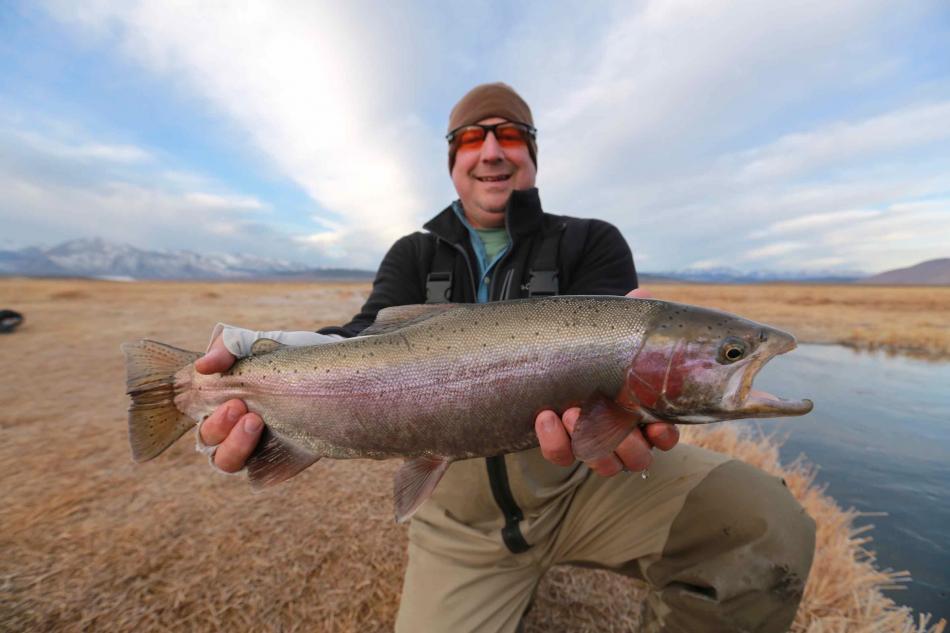 A nice rainbow trout caught in the Upper Owen River, Calif. Photo courtesy of Tom Loe of the Sierra Drifters Guide Service