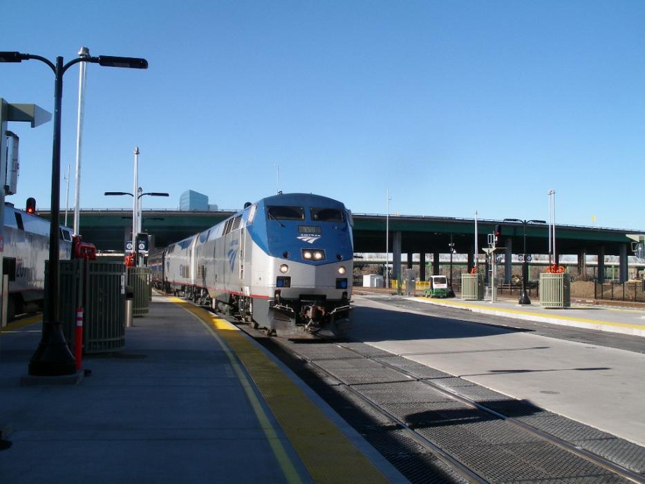 The AmTrak pulling into the Sacramento station. Photo by Don Quilici