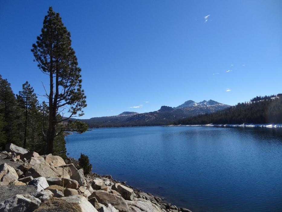 Caples Lake with Round Top Mt. in the background. Photo by Elaine Quilici