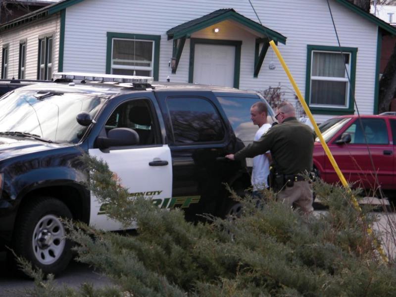 One of two suspects taken into custody by a Carson City Sheriff's Office deputy. Photos by Jeff Munson