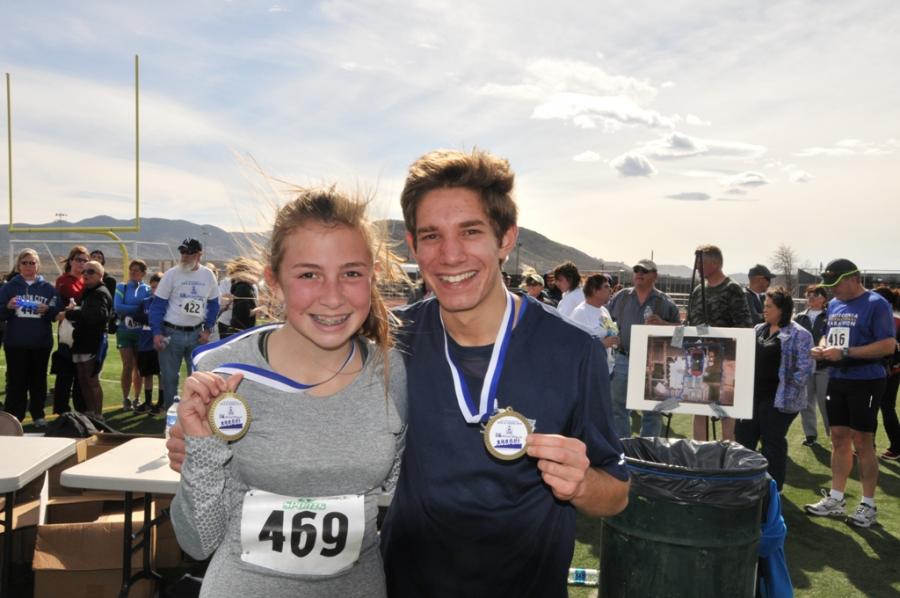 18 and under age group winners - Kaylee Gordon and Tony Cacioppo