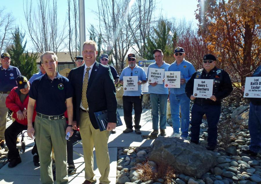 Carson City mayor Bob Crowell and Tim Tetz, Director of Public Outreach at the Vietnam Veterans Memorial Fund.