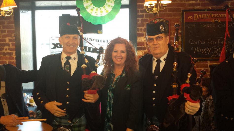 Dana in the center with the High Sierra Pipe and Drum.