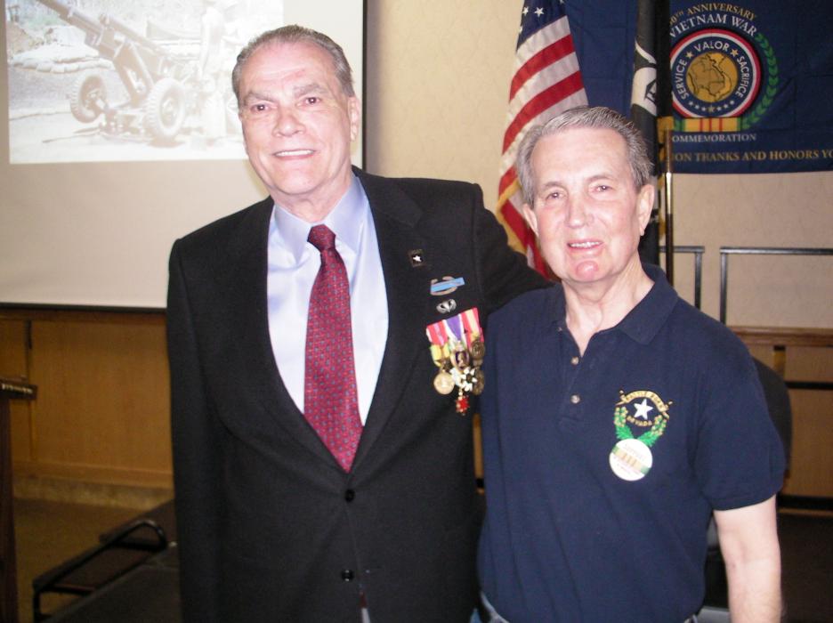Vietnam vets Karl Neathammer and Mayor Bob Crowell at the event.