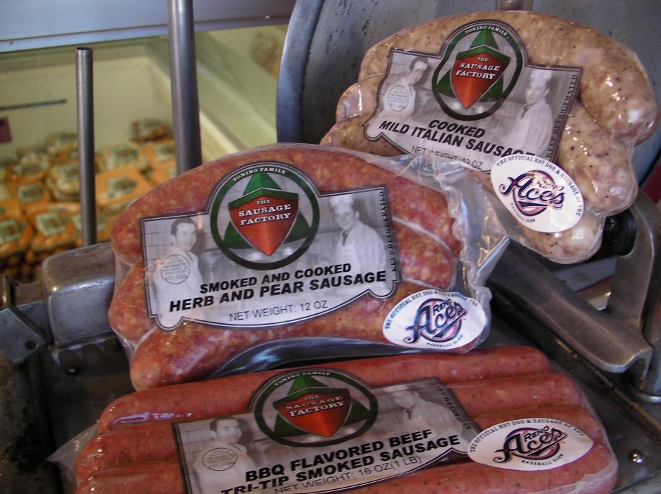 The concession stand at the Aces Ballpark will feature six varieties of Sausage Factory products.