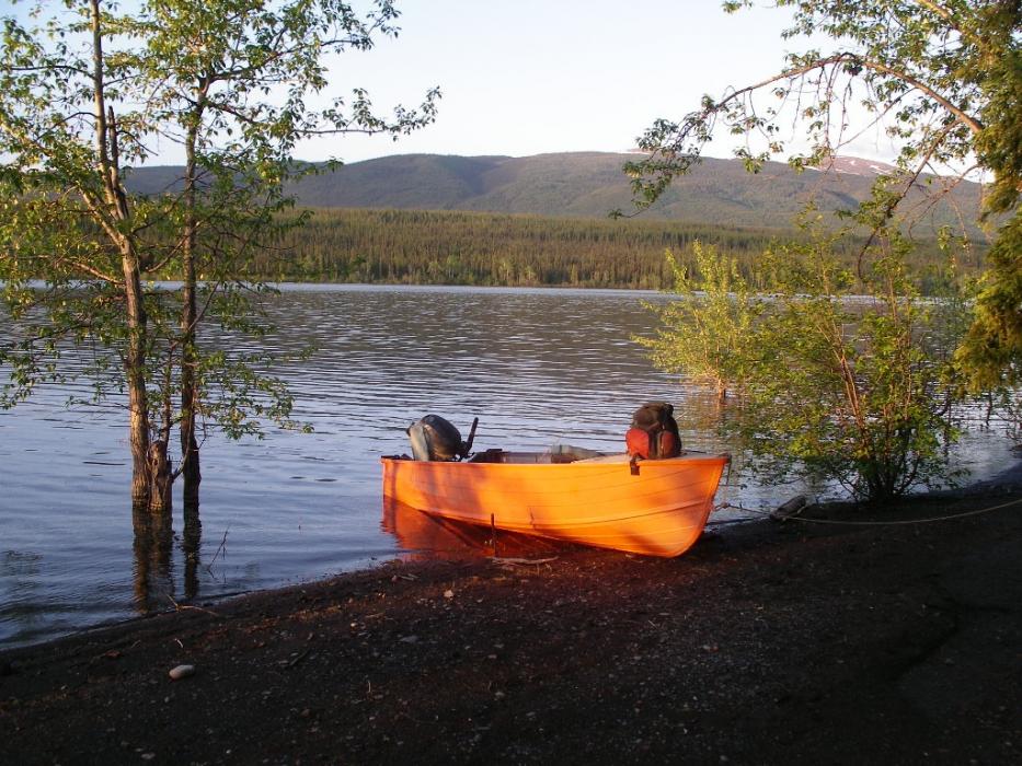 2:30 a.m. sunrise on the side of the boat at Francis Lake.  Photo by Don Quilici