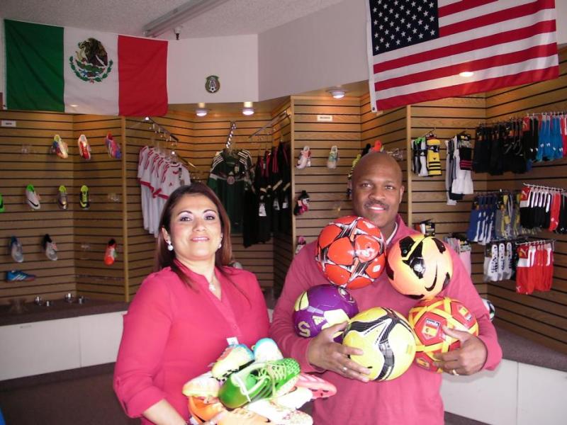 Norma Porter and Les Reddick of Carson City are owners of Soccer 4 You retail store.