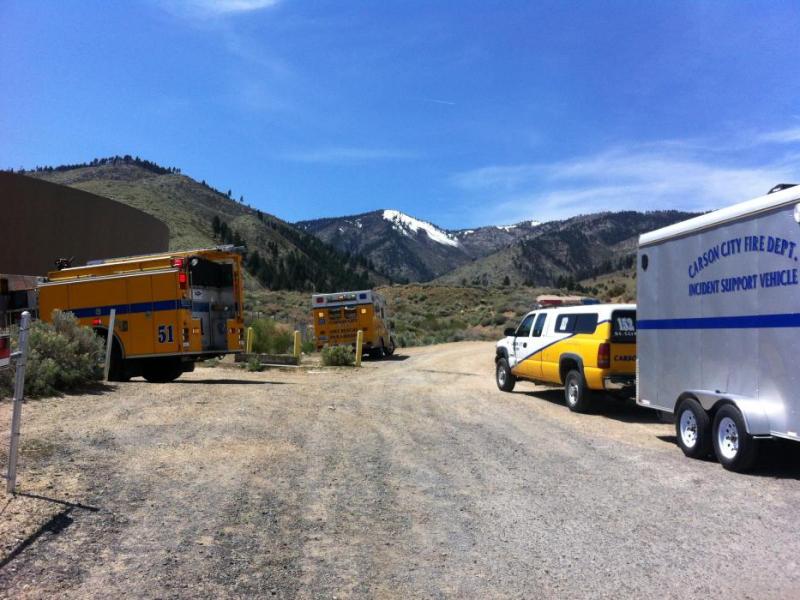 Where the pavement ends and trail begins at Ash Canyon. A NAS helicopter from Fallon was called for the rescue.
