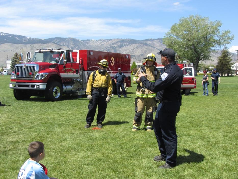 Firefighters will provide information at the Nevada Wildfire Awareness Month Kickoff, 10 a.m. – 2 p.m., May 3.