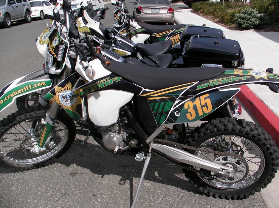 The dirt bikes will be used to patrol areas prone to illegal dumping, OHV use in restricted areas around Carson City.