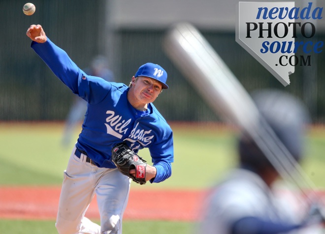 WNCConor Harber pitches against the College of Southern Nevada during a college baseball game Sunday at John L. Harvey field.