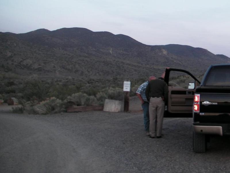 Carson City Sheriff Ken Furlong speaks with an investigator Wednesday along Silver Ranch Road.
