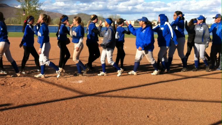 Both teams shaking hands after the contest