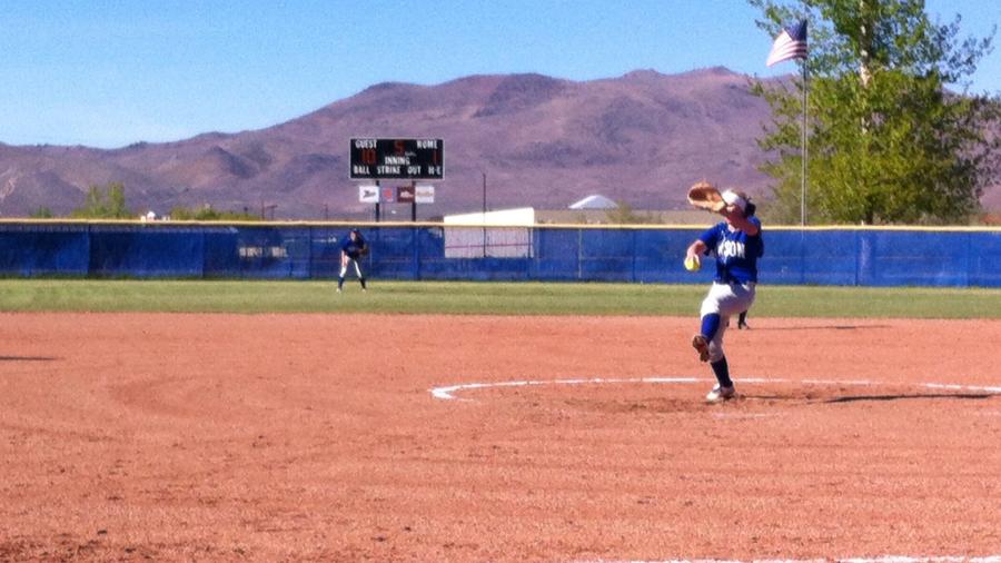 Becka Bruer sending a pitch from the circle