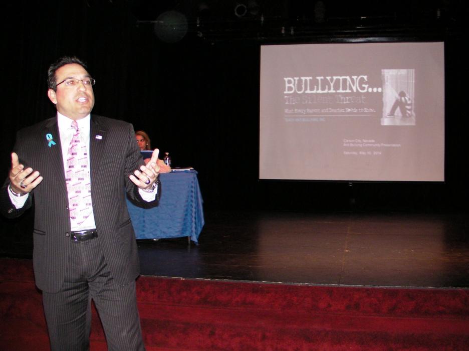 Claudio Cerullo founder and director of Teach Anti-Bullying, addresses a Carson City workshop Saturday.
