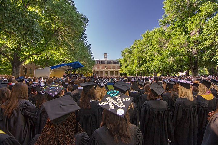 The University of Nevada, Reno’s historic Quadrangle is the setting for 2014 Spring Commencement.