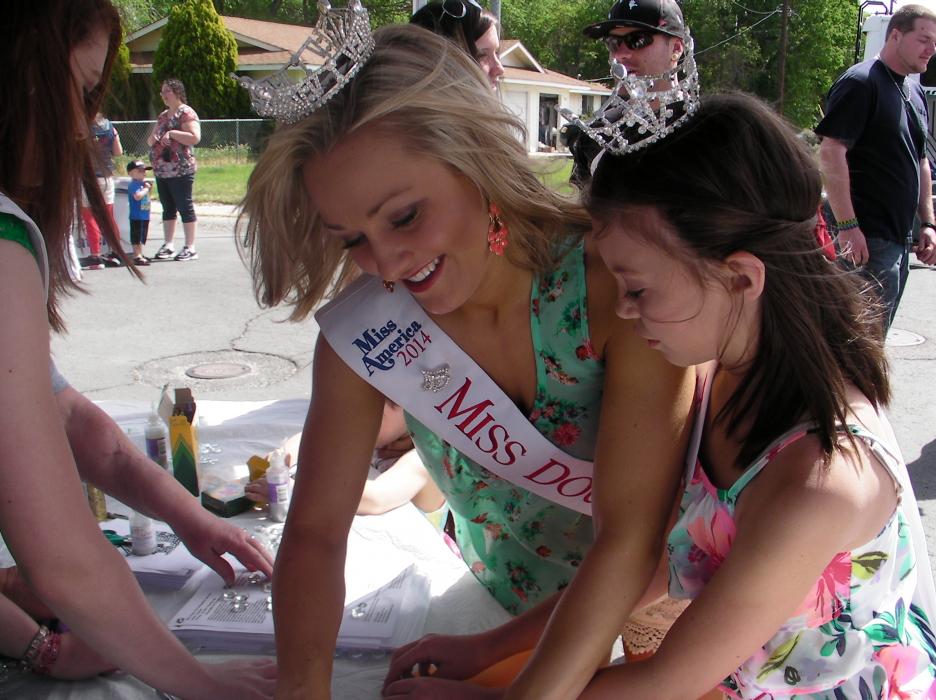 Miss Douglas County's Alisa Merino and Silver State Princess Emily Meier were at Saturday's event.