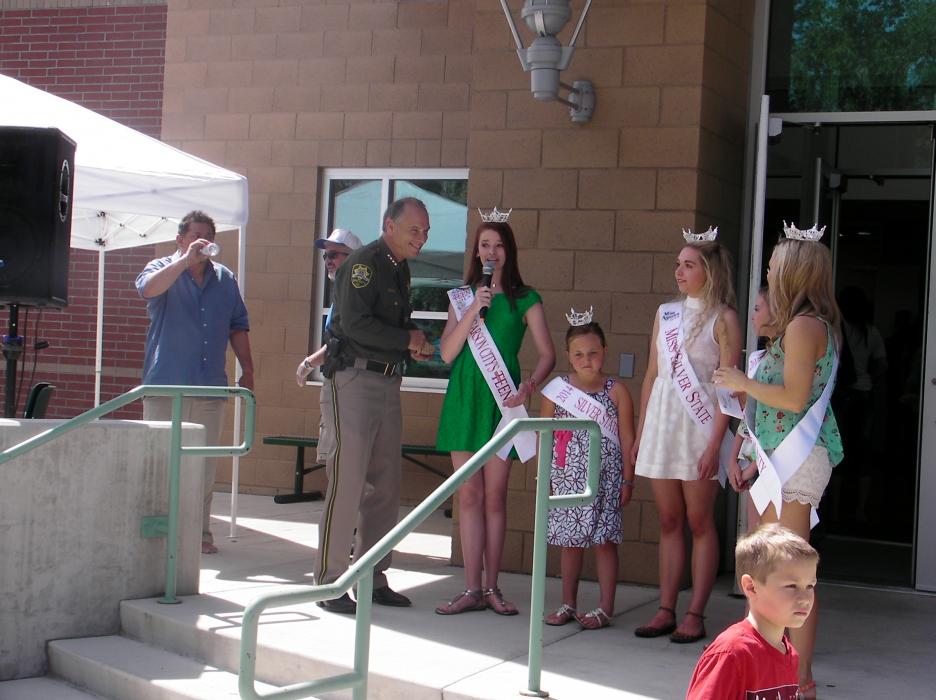 Carson City Sheriff Ken Furlong introduces pageant members attending Saturday's event.