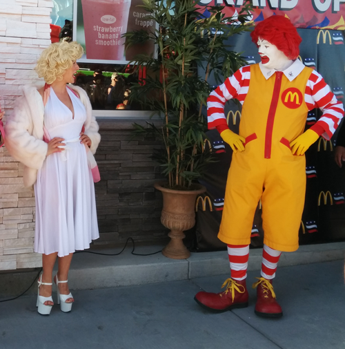 Ronald McDonald and Marilyn duke it out for 