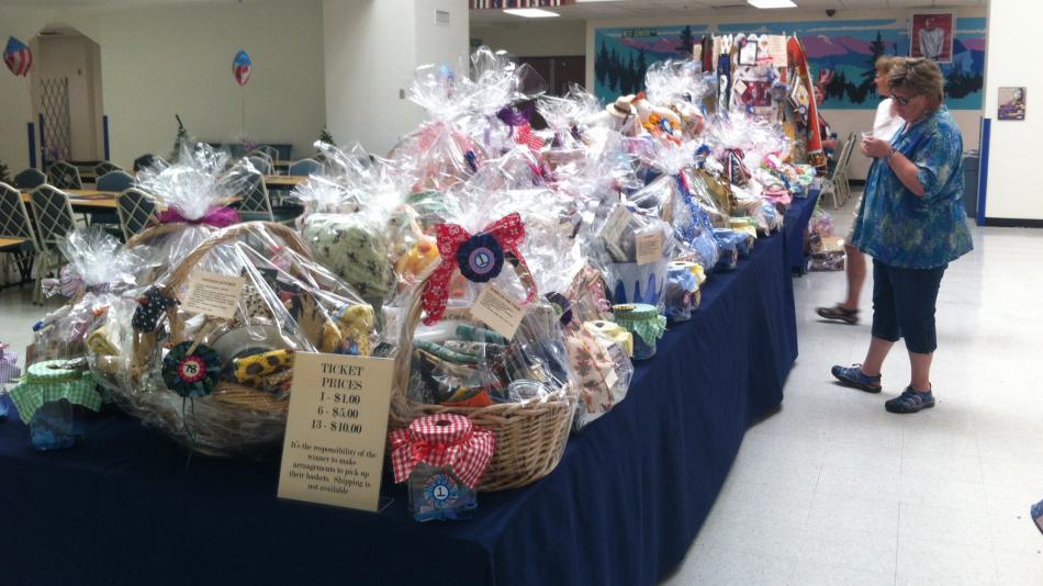 The enormous raffle prize table