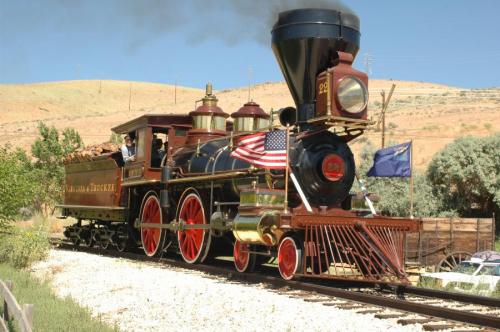 The steam locomotive Inyo operates at special railfair at Nevada State Railroad in Carson City.