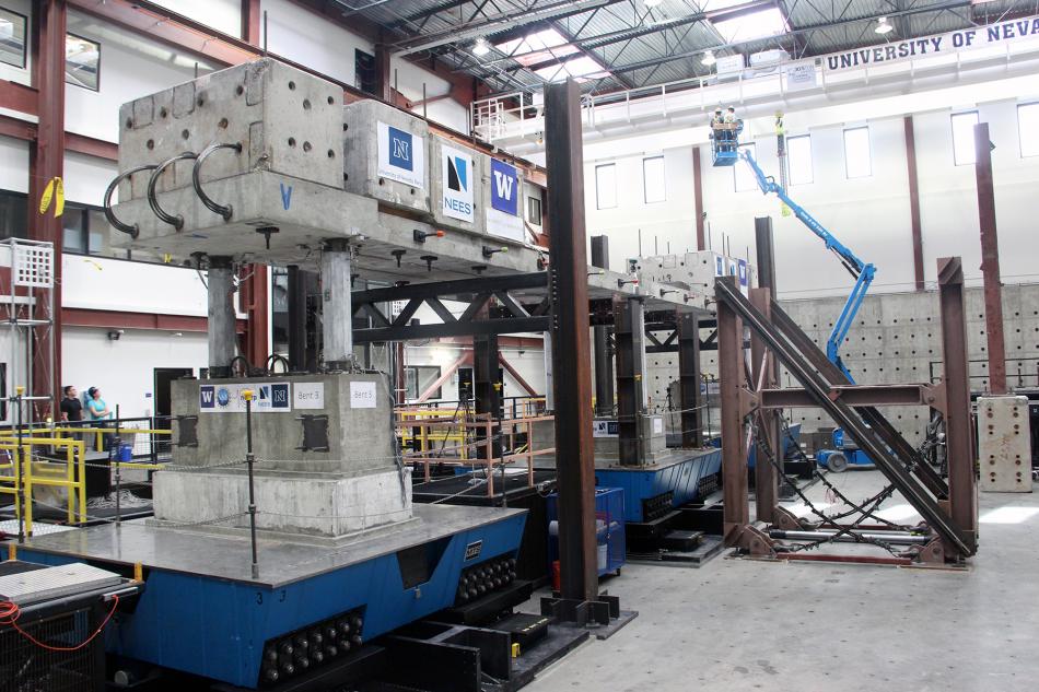 A new, rocking, pre-tensioned concrete bridge support system has been developed.
