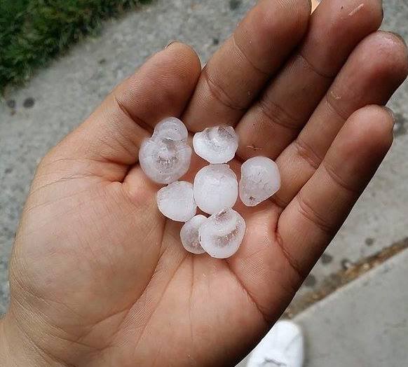 Lightning was followed by heavy rain and hail. Stephanie Guillen-Cisneros