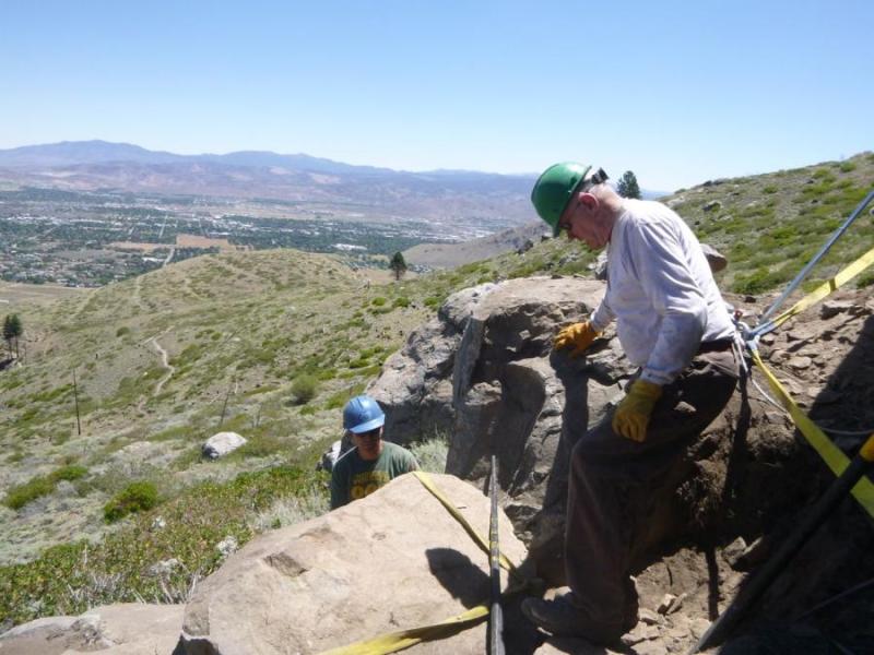 Carson City Ward 3 Supervisor John McKenna and Muscle Powered Senior Crew Leader Oliver Lieder.
