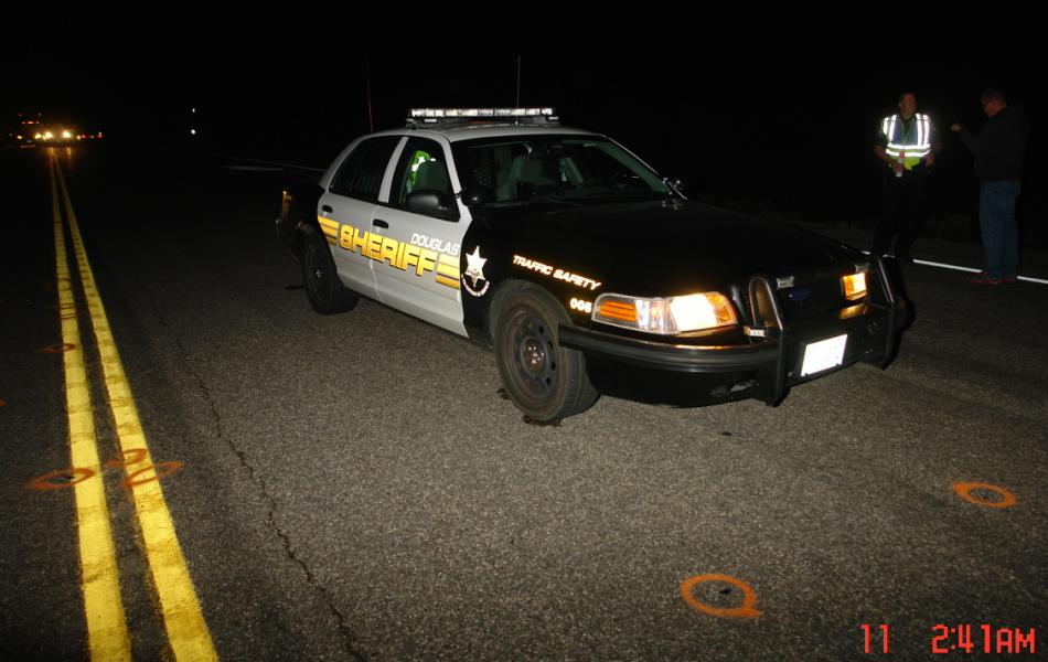 At the scene of Sunday night's pedestrian fatal. Photo courtesy of Nevada Highway Patrol.