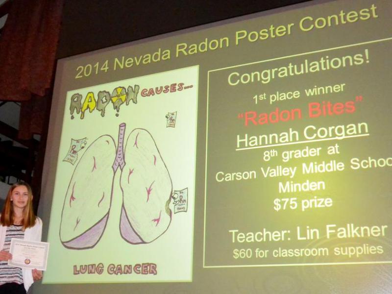 Hannah Corgan, an eighth-grader at Carson Valley Middle School, won first-place honors in last year's radon poster contest.